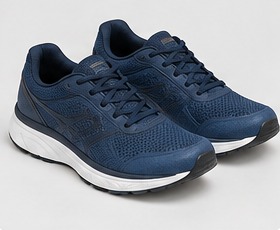 A pair of cushioned, supportive running trainers.