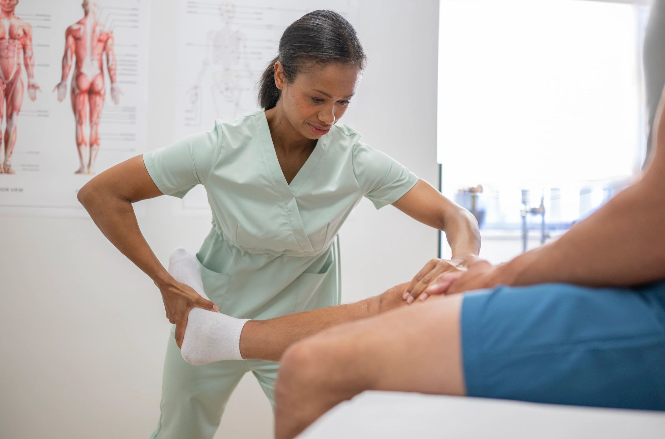 Physical therapy session representing patient support and recovery